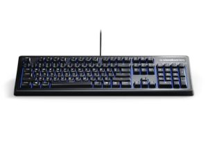 SteelSeries Apex 100 Gaming Keyboard - Tactile & Silent - Blue LED Backlit - Splash Resistant - Media Controls