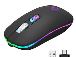 LED Wireless Mouse Silent Bluetooth Mouse 2.4G Rechargeable Wireless Computer Mouse Bluetooth Wireless Mouse for Laptop