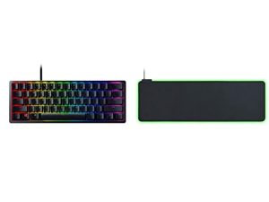 Razer Huntsman Mini 60% Gaming Keyboard + Goliathus Extended Chroma Bundle: Linear Optical Switches - Classic Black