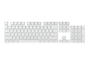 CORSAIR PBT DOUBLE-SHOT PRO Keycap Mod Kit – Double-Shot PBT Keycaps – Arctic White – Standard Bottom Row – Textured Surface – 1.5mm-Thick Walls – O-ring Dampeners (CH-9911040-NA)