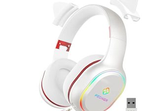 FEDIKER Wireless Gaming Headset for PS5 PS4 PC W3 USB Dongle Low Latency Bluetooth