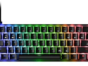Fiodio 61 Keys RGB Wired Mechanical Gaming Keyboard with Audible Click Sound Blue Switches