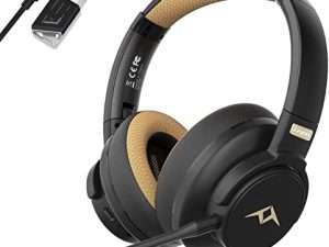 LETTON 2.4GHz Wireless Gaming Headsets with Detachable 3.5mm Jack Wired Over Ear Headphones for PC