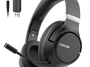 COOSII Wireless Headsets with Microphone for Gaming Study Meetings Conference