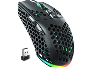 SOLAKAKA Lightweight Wireless Gaming Mouse Bluetooth with Honeycomb Shell