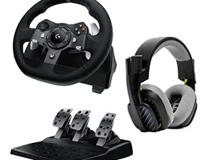 Logitech G920 Driving Force Racing Wheel and Floor Pedals for Xbox One & PC + Astro A10 Gen 2 Gaming Headset