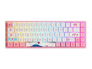 Akko 3068B Plus World Tour Tokyo R2 65% Percent 68-Key RGB Hot-swappable Mechanical Gaming Pink Keyboard