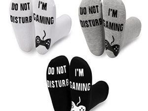 Do Not Disturb I'm Gaming Socks 3 Pairs Assort - Sockaholic Mens Novelty Sock Gifts for Dad Young Teen