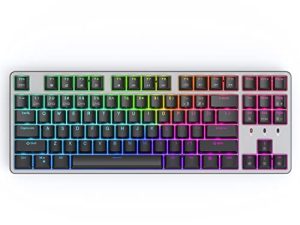CIY X77 Hot-Swappable Mechanical Keyboard/RGB Gaming Keyboard/USB C/Anti Ghosting/N-Key Rollover/Compact Layout 87 Key/Magnetic Upper Cover/for Mac Windows (Black and Blue Switch)