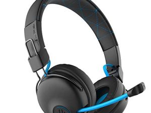JLab Play Gaming Wireless Headset | 22+ Hour Bluetooth 5 Playtime 60ms Super-Low Latency for Mobile Gameplay | Retractable Boom Mic | AUX Gaming Cord Compatible with Gaming Consoles