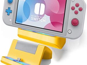 TNE - Switch Lite Charger Stand | Mini Charging Display Dock Station Holder Accessories with USB Type C Port for Nintendo Switch/Switch Lite 2019 Portable Gaming System (Yellow)
