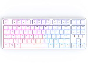 CIY X77 Hot-Swappable Mechanical Keyboard/RGB Gaming Keyboard/USB C/Anti Ghosting/N-Key Rollover/Compact Layout 87 Key/Magnetic Upper Cover/for Mac Windows (White and Red Switch)