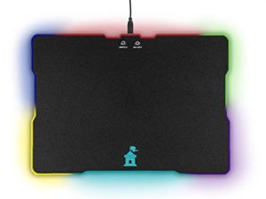 Castle Moat Hard Mouse Pad with LED Lighting Effects - Large Speed Surface with Backlit Perimeter and Logo for Gaming
