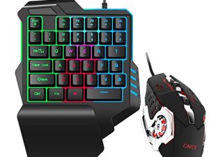 One Hand RGB Gaming Keyboard and Mouse Combo