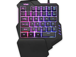 RedThunder One Handed Gaming Keyboard RGB Backlit 35 Keys Portable Mini Gaming Keypad Ergonomic Game Controller for PC Gamer