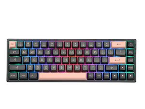 EPOMAKER AKKO 3068B Plus Black & Pink 65% Hot-Swap 2.4Ghz Wireless/Bluetooth/Wired Mechanical Gaming Keyboard with RGB Backlight