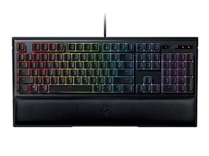 Razer Ornata Chroma Gaming Keyboard: Hybrid Mechanical Key Switches - Customizable Chroma RGB Lighting - Individually Backlit Keys - Detachable Plush Wrist Rest - Programmable Macro Functionality