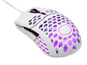Cooler Master MM711 60G Glossy White Gaming Mouse with Lightweight Honeycomb Shell