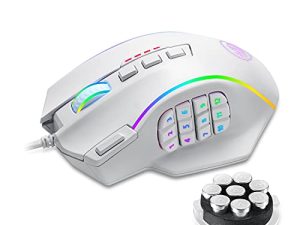 Redragon M901 Gaming Mouse RGB Backlit MMO 18 Macro Programmable Buttons with Weight Tuning Set