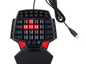 Womnord One Hand Gaming Keyboard One Handed Keyboard 47-Key Professional Single Hand Gaming Keyboard USB Wired Keyboards Portable Mini Gaming Keypad Ergonomic Game Controller for CF / LOL / WOW / DOTA