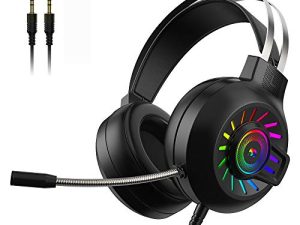 Gaming Headset PS4 Headset 3.5mm Stereo Wired Over-Head Gaming Headphone