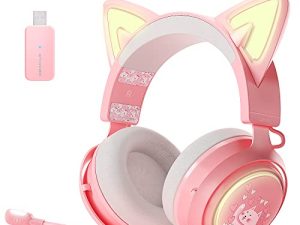 SOMIC GS510 Cat Ear Headset Wireless Gaming Headsets for PS5/ PS4/ PC