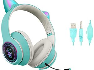 Cat Ear Gaming Headphones Wired AUX 3.5mm with LED Light