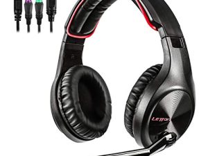 LETTON L6 3.5mm Gaming Headset Stereo Over Ear Wired Noise Canceling Headphones