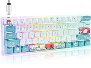Guffercty kred GK61 60 Percent Keyboard Mechanical Hot Swappable Gaming Custom Keyboard with RGB Backlit Type-C for Win/PC/Mac (Gateron Optical Blue