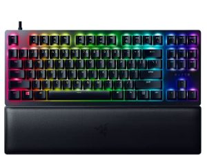 Razer Huntsman V2 TKL Tenkeyless Gaming Keyboard: Fastest Clicky Optical Switches w/Quick Keystrokes & 8000Hz Polling Rate - Detachable Type-C Cable - Doubleshot PBT Keycaps - Ergonomic Wrist Rest