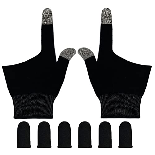 Gaming Gloves for Sweaty Hands - Rakizbe Ultra-Thin Anti-Sweat Breathable Seamless Touch Screen Gloves with Thumb Finger Sleeves for iPad/Mobile PUBG Game Controller Gaming Gloves for Sweaty Hands - Rakizbe Ultra-Thin Anti-Sweat Breathable Seamless Touch Screen Gloves with Thumb Finger Sleeves for iPad/Mobile PUBG Game Controller