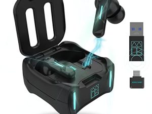 Middle Rabbit SW4 Wireless Gaming Earbuds for PC PS4 PS5 Switch Mobile - 2.4G Dongle & Bluetooth - 40ms Low Latency - Headphones with Built-in Microphone - 4 Mics PC Earbuds - PS4 PS5 Headset