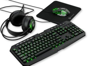 Gaming Keyboard and Mouse and Headset and Mouse Pad