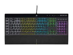 CORSAIR K55 RGB PRO-Dynamic RGB Backlighting - Six Macro Keys with Elgato Stream Deck Software Integration-IP42 Dust and Spill Resistant-Detachable Palm Rest-Dedicated Media and Volume Keys