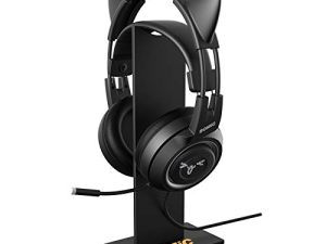 SOMIC Black Headphone Stand Gaming Headset Holder with Solid Base and Flexible Earphone Hanger with Supporting for All Headphones Size