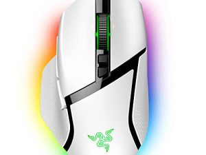 Razer Basilisk V3 Pro Customizable Wireless Gaming Mouse: Fast Optical Switches Gen-3 - HyperScroll Tilt Wheel - Chroma RGB - 11 Programmable Buttons - Focus Pro 30K Optical Sensor - White