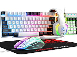 Wired Gaming Keyboard and Mouse and Mouse pad and Gaming Headset