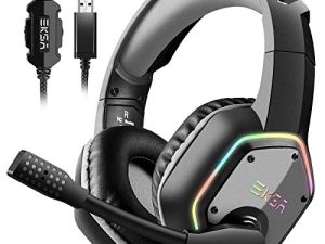 EKSA E1000 USB Gaming Headset for PC - Computer Headphones with Microphone/Mic Noise Cancelling