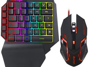 One Hand RGB Gaming Keyboard and Backlit Mouse Combo