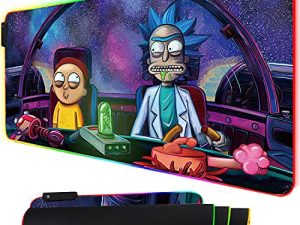 Bimormat RGB Mouse Pad LED Light Gaming Mouse Pad with Rubber Base Colorful Computer Carpet Desk Mat for PC Laptop (35.4 * 15.7 inch) (90x40rgfeidie)