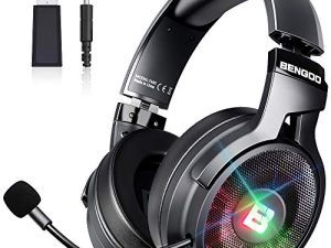 BENGOO 2.4G Wireless Gaming Headset Headphones with Microphone for PS4 PS5 PC