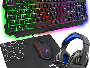 G-LAB Combo Argon E - 4-in-1 Gaming Bundle - Backlit QWERTY Gamer Keyboard