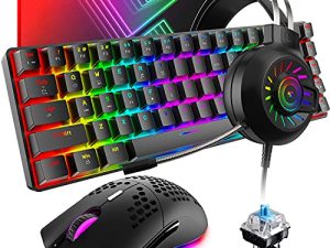 60% Mechanical Gaming Keyboard and Mouse and Mouse pad and Gaming Headset