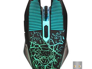 CHONCHOW Wireless Gaming Mouse Rechargeable LED Backlit 2.4G USB Receiver 3600 DPI Cordless Portable High Performance Compatible with PC Laptop MacBook iMac PS4 PS5 Switch Xbox one x(Black)