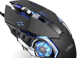 Wired Gaming Mouse for Gaming and Daily DPI Three Gears Adjusted to 2400 Ergonomic Mouse with Comfortable Handle Suitable for PC Laptop and Windows Multifunctional (Black)