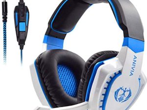 Anivia Computer Over Ear Headphones Wired with Microphone - 3.5mm Stereo Gaming Headset with Bass