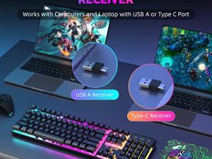 XINMENG Wireless Gaming Keyboard and Mouse USB/Type-C Dual Receiver