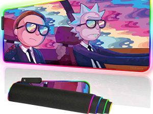 Bimormat RGB Mouse Pad LED Light Gaming Mouse Pad with Rubber Base Colorful Computer Carpet Desk Mat for PC Laptop (35.4 * 15.7 inch) (9040rkmomo)
