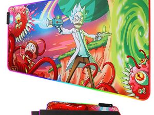 Envysun RGB Mouse Pad LED Light Gaming Mouse Pad with Rubber Base Colorful Computer Carpet Desk Mat for PC Laptop (31.5 11.8 inch) (80x30 rggun)