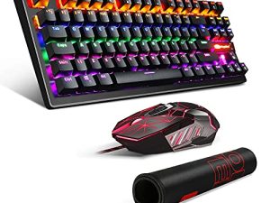 Mechanical Gaming Keyboard and Mouse Combo & Large Mouse Pad
